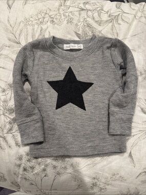 3M Gray Star Knit Long-Sleeve Top - Little Mish